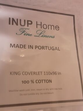 INUP Home Fine Linens King Coverlet - White Cotton